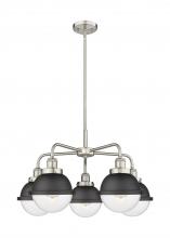  916-5CR-SN-HFS-62-BK - Ballston Urban - 5 Light - 26 inch - Satin Nickel - Chandelier