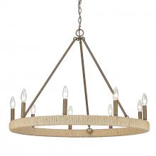 Golden 1022-9 BC - Yates 9 Light Chandelier in Burnished Chestnut