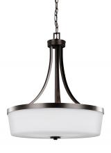  6639103EN3-710 - Hettinger transitional 3-light LED indoor dimmable ceiling pendant hanging chandelier pendant light