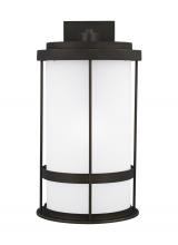  8890901-71 - Wilburn modern 1-light outdoor exterior extra large wall lantern sconce in antique bronze finish wit