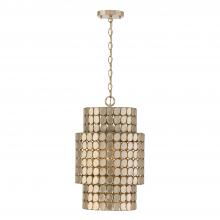  354111HB - 1-Light Medallion Cylindrical Pendant in Champagne Brass