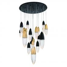  43860-043 - Ecrou 22 Light Chandelier in Mixed Black + Brass