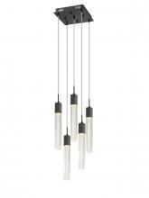  HF1900-5-GL-BK - The Original Glacier Avenue Collection Chrome 5 Light Pendant Fixture with Clear Crystal