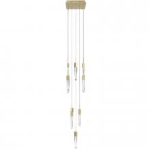  HF1905-13-AP-BB-C - The Original Aspen Collection Brushed Brass 13 Light Pendant Fixture with Clear Crystal