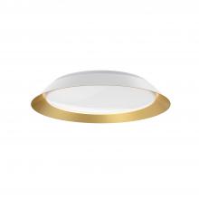  FM43419-WH/GD - Jasper 19-in White/Gold LED Flush Mount