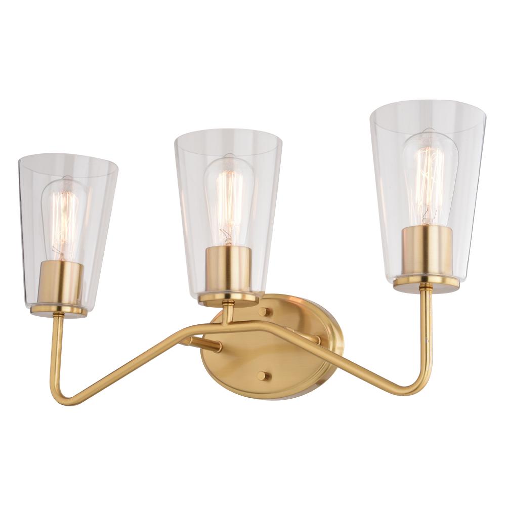 Beverly 3 Light Vanity Muted Brass