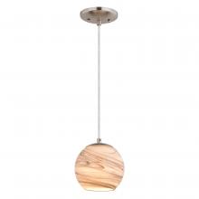  P0408 - Milano 6.25-in. Mini Pendant Marble Swirl Satin Nickel