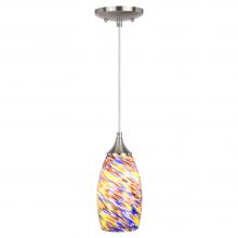 Vaxcel International P0385 - Milano 4.75-in. Mini Pendant Terra Tide Glass Satin Nickel