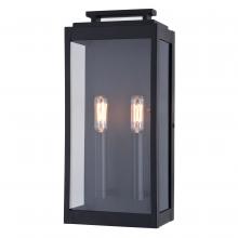  T0706 - Hampton 7-in. 2 Light Outdoor Wall Light Textured Black