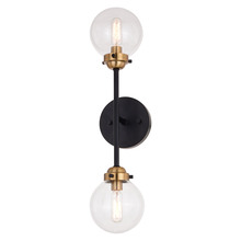  W0396 - Orbit 2 Light Wall Light Oil Rubbed Bronze and Muted Brass