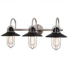  W0403 - Galena 3 Light Vanity Matte Black and Satin Nickel