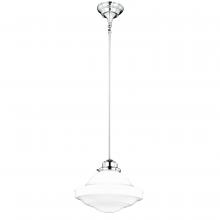  P0244 - Huntley 12-in Pendant Milk Glass Satin Nickel