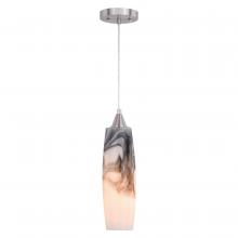  P0326 - Milano 4.25 in. W Mini Pendant Satin Nickel London Fog Glass