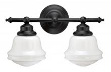  W0168 - Huntley 2L Vanity Milk Glass Oil Rubbed Bronze