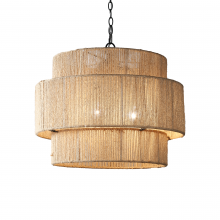  H22118-3 - Whitsunday Double Drum Abaca Chandelier