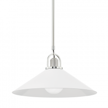  2620-PN/WH - 1 LIGHT LARGE PENDANT