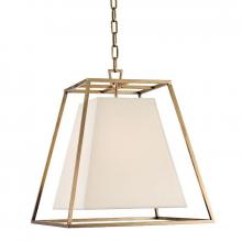  6917-AGB-WS - 4 LIGHT PENDANT w/WHITE SHADE