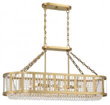  L1-3200-6-322 - Mancini 6-Light Linear Chandelier in Warm Brass