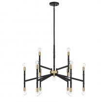  L1-5611-18-143 - Rossi 18-Light Chandelier in Matte Black with Warm Brass Accents