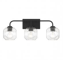  V6-L8-4399-3-BK - Baldwin 3-Light Bathroom Vanity Light in Matte Black