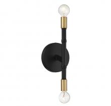  L9-5612-2-143 - Rossi 2-Light Wall Sconce in Matte Black with Warm Brass Accents