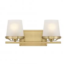  V6-L8-5250-2-322 - Klein 2-Light Bathroom Vanity Light in Warm Brass