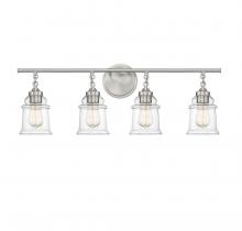  V6-L8-8055-4-SN - Fuller 4-Light Bathroom Vanity Light in Satin Nickel