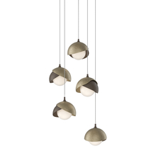  131125-SKT-LONG-05-84-GG0711 - Brooklyn 5-Light Double Shade Pendant