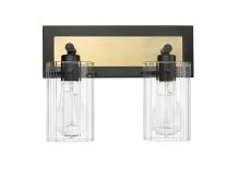  25002-MB/VB - Gasol 2-Light Vanity Matte Black / Vintage Brass