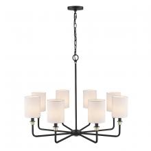  9148-MB/MG - Chelsea 8-Light Chandelier Ceiling Light Matte Black Modern Gold