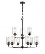  9609-RBZ - Moven 9-Light Chandelier Ceiling Light Rubbed Bronze