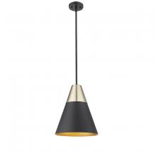  9241-MB/MG - Annos 1-Light Pendant light Matte Black Modern Gold