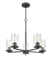  2715-MB - Verlana 5-Light Chandelier Ceiling Light Matte Black