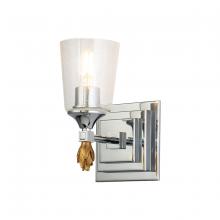  BB1022PC-1-F1G - Vetiver 1 Light Wall Sconce Silver With Gold Accent