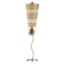  TA1006 - Anemone Lucas Mckearn Tall Buffet Table Lamp With Striped Shade Gold and Silver