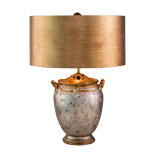  TA1118 - Gold and Distressed Silver Large Drum Shade Table Lamp