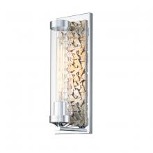  SC10509PC-1 - Elysian 1 Light Sconce in Polished Chrome and Silver Leaf