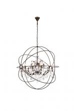  1130G43DB/RC - Geneva 18 Light Dark Bronze Chandelier Clear Royal Cut Crystal