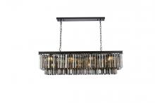  1202D50MB-SS/RC - Sydney 12 Light Matte Black Chandelier Silver Shade (Grey) Royal Cut Crystal