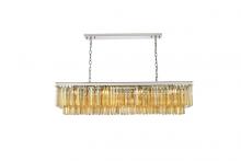  1202D60PN-GT/RC - Sydney 12 Light Polished Nickel Chandelier Golden Teak (Smoky) Royal Cut Crystal