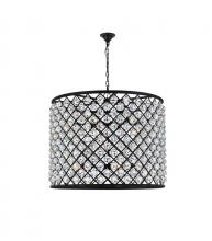  1206D35MB/RC - Madison 12 Light Matte Black Chandelier Clear Royal Cut Crystal