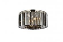  1208F31PN-SS/RC - Sydney 8 Light Polished Nickel Flush Mount Silver Shade (Grey) Royal Cut Crystal