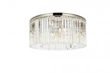  1208F31PN/RC - Sydney 8 Light Polished Nickel Flush Mount Clear Royal Cut Crystal