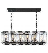  1212D40FB - Monaco 12 Light Flat Black (Matte) Chandelier Clear Glass Crystal