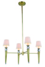  1489G36BB - Olympia Collection Chandelier D:36 H:59 Lt:4 Burnished Brass Finish Royal Cut Clear C