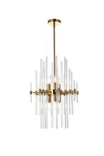  2502D17SG - Sienna 17 Inch Crystal Rod Pendant in Gold