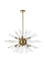  2502D32SG - Sienna 32 Inch Crystal Rod Pendant in Gold