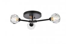  3508F18BK - Zayne 3 Light Flush Mount in Black