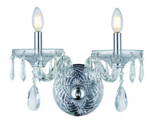  7873W15C/RC - Elliott 2 light Chrome & Clear Wall Sconce Clear Royal Cut Crystal