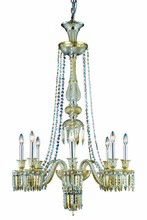  8908D32GT-GT/EC - Majestic 8 light Golden Teak Chandelier Golden Teak (Smoky) Elegant Cut Crystal